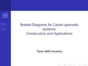 Bratteli Diagrams for Cantor aperiodic systems: Construction and Applications Texas A&amp;M University