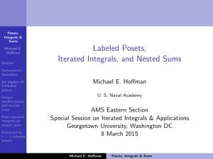 Labeled Posets, Iterated Integrals, and Nested Sums Michael E. Hoﬀman AMS Eastern Section