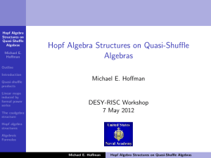 Hopf Algebra Structures on Quasi-Shuffle Algebras Michael E. Hoffman DESY-RISC Workshop