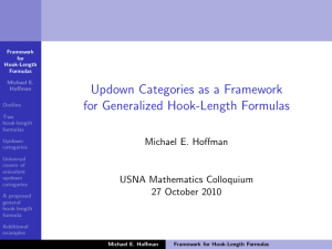 Updown Categories as a Framework for Generalized Hook-Length Formulas Michael E. Hoﬀman