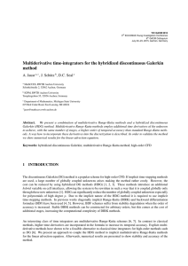 Multiderivative time-integrators for the hybridized discontinuous Galerkin method A. Jaust , J. Sch¨utz