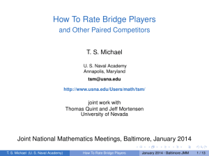 How To Rate Bridge Players and Other Paired Competitors T. S. Michael