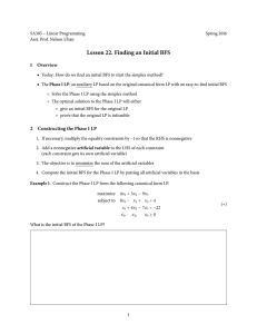 Lesson 22. Finding an Initial BFS 1 Overview