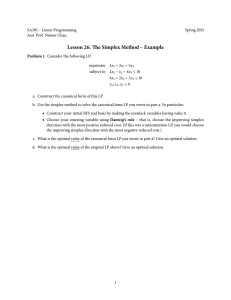 Lesson 26. The Simplex Method – Example