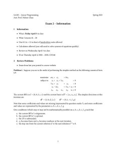 Exam 2 – Information 1 Information