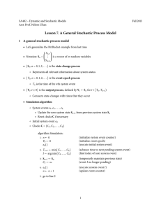 Lesson 7. A General Stochastic Process Model