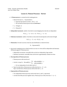 Lesson 12. Poisson Processes – Review