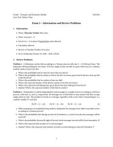 Exam 2 – Information and Review Problems 1 Information