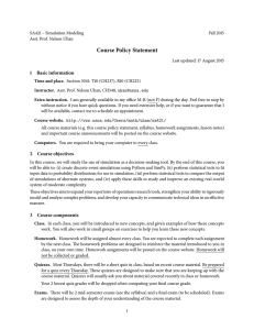 Course Policy Statement 1 Basic information