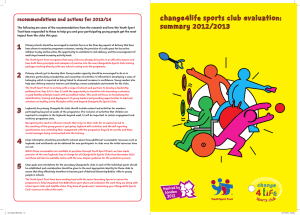 change4life sports club evaluation: summary 2012/2013 Recommendations and actions for 2013/14
