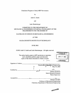Simulation Program to Study MRP Nervousness Adiel G. Smith Luke Shulenburger