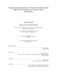 Integrating Regional Strategic Transportation Planning and Sgouris P. Sgouridis