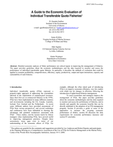 A Guide to the Economic Evaluation of Individual Transferable Quota Fisheries  1