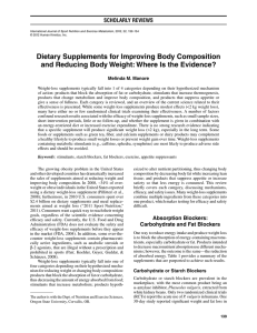 Dietary Supplements for Improving Body Composition Scholarly reviewS Melinda M. Manore