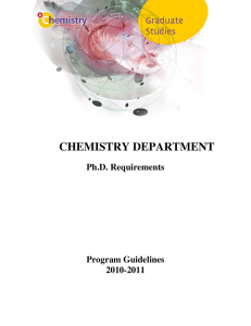 CHEMISTRY DEPARTMENT  Ph.D. Requirements Program Guidelines