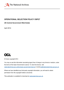 OPERATIONAL SELECTION POLICY OSP27  April 2014 UK Central Government Web Estate