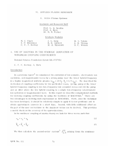 VI. APPLIED  PLASMA  RESEARCH A. Active  Plasma  Systems