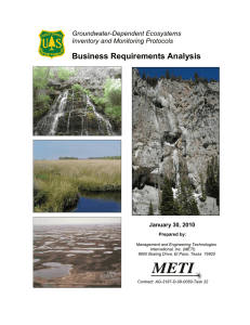 Business Requirements Analysis Groundwater-Dependent Ecosystems Inventory and Monitoring Protocols
