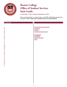 Boston College Office of Student Services Style Guide