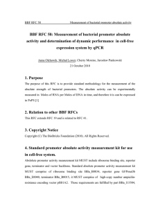 BBF RFC 58: Measurement of bacterial promoter absolute