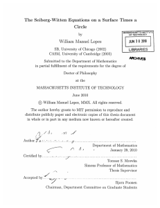 The  Seiberg-Witten  Equations  on  a ... Circle JUN  3 0 William  Manuel  Lopes