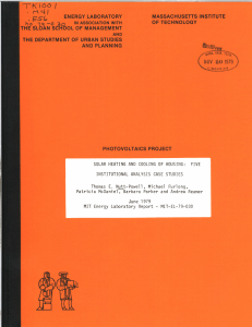 SOLAR  HEATING  AND  COOLING  OF ... INSTITUTIONAL ANALYSIS  CASE  STUDIES