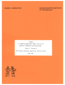 FINREG: A FINANCIAL/REGULATORY  MODEL  FOR UTILITY Peter  C. Klosowicz