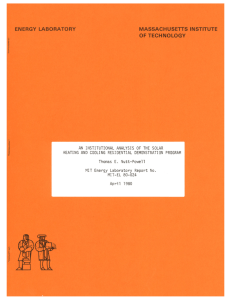 AN  INSTITUTIONAL  ANALYSIS  OF  THE ... HEATING AND  COOLING  RESIDENTIAL DEMONSTRATION  PROGRAM