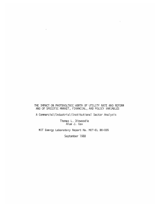 THE  IMPACT ON  PHOTOVOLTAIC WORTH  OF ... AND  OF SPECIFIC  MARKET, FINANCIAL,  AND ...