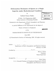 Deformation  Mechanics  of  Quartz  at ... Asperity  under  Hydrothermal  Conditions