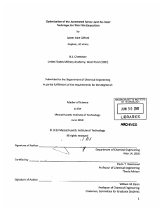 Optimization  of the Automated Spray Layer-by-Layer James  Hart Gifford by