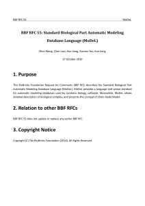 1. Purpose BBF RFC 55: Standard Biological Part Automatic Modeling