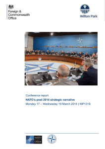 NATO’s post 2014 strategic narrative  Conference report