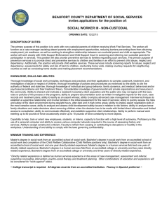 BEAUFORT COUNTY DEPARTMENT OF SOCIAL SERVICES SOCIAL WORKER III - NON-CUSTODIAL
