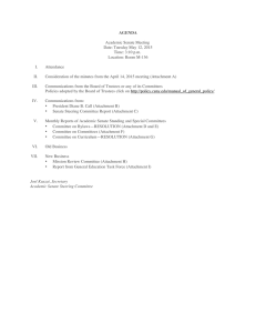 AGENDA  Academic Senate Meeting Date: Tuesday May 12, 2015