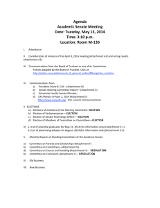 Agenda  Academic Senate Meeting  Date: Tuesday, May 13, 2014  Time: 3:10 p.m. 
