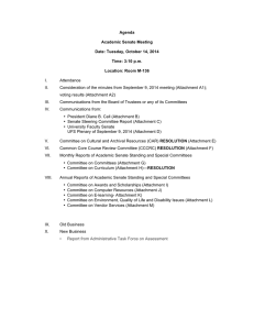 Agenda  Academic Senate Meeting Date: Tuesday, October 14, 2014