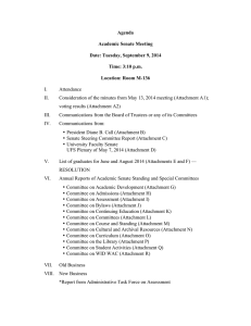 Agenda  Academic Senate Meeting Date: Tuesday, September 9, 2014