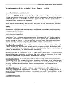 Steering Committee Report to Academic Senate –February 14, 2006 