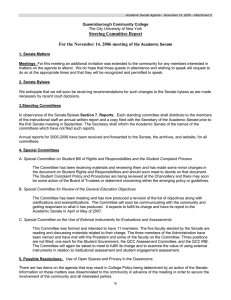 Steering Committee Report  For the November 14, 2006 meeting of the 