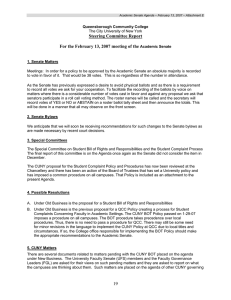Steering Committee Report For the February 13, 2007 meeting of the