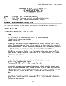 QUEENSBOROUGH COMMUNITY COLLEGE Frank Cotty, Chair, Committee on Curriculum