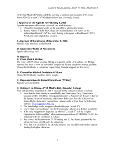 UFS Chair Manfred Philipp called the meeting to order at... Room 9204/05 at the CUNY Graduate School and University Center.