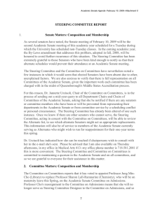 STEERING COMMITTEE REPORT Senate Matters: Composition and Membership 1.
