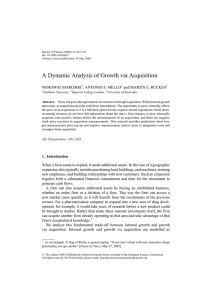 A Dynamic Analysis of Growth via Acquisition