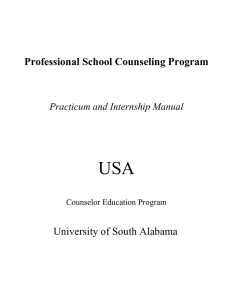 USA  University of South Alabama Professional School Counseling Program