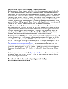 Professorship in Marine Conservation and Resource Management