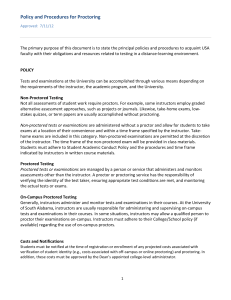 Policy and Procedures for Proctoring