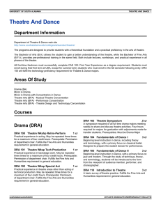 Theatre And Dance Department Information