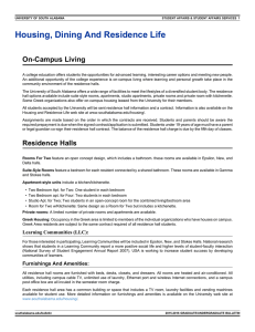 Housing, Dining And Residence Life On-Campus Living